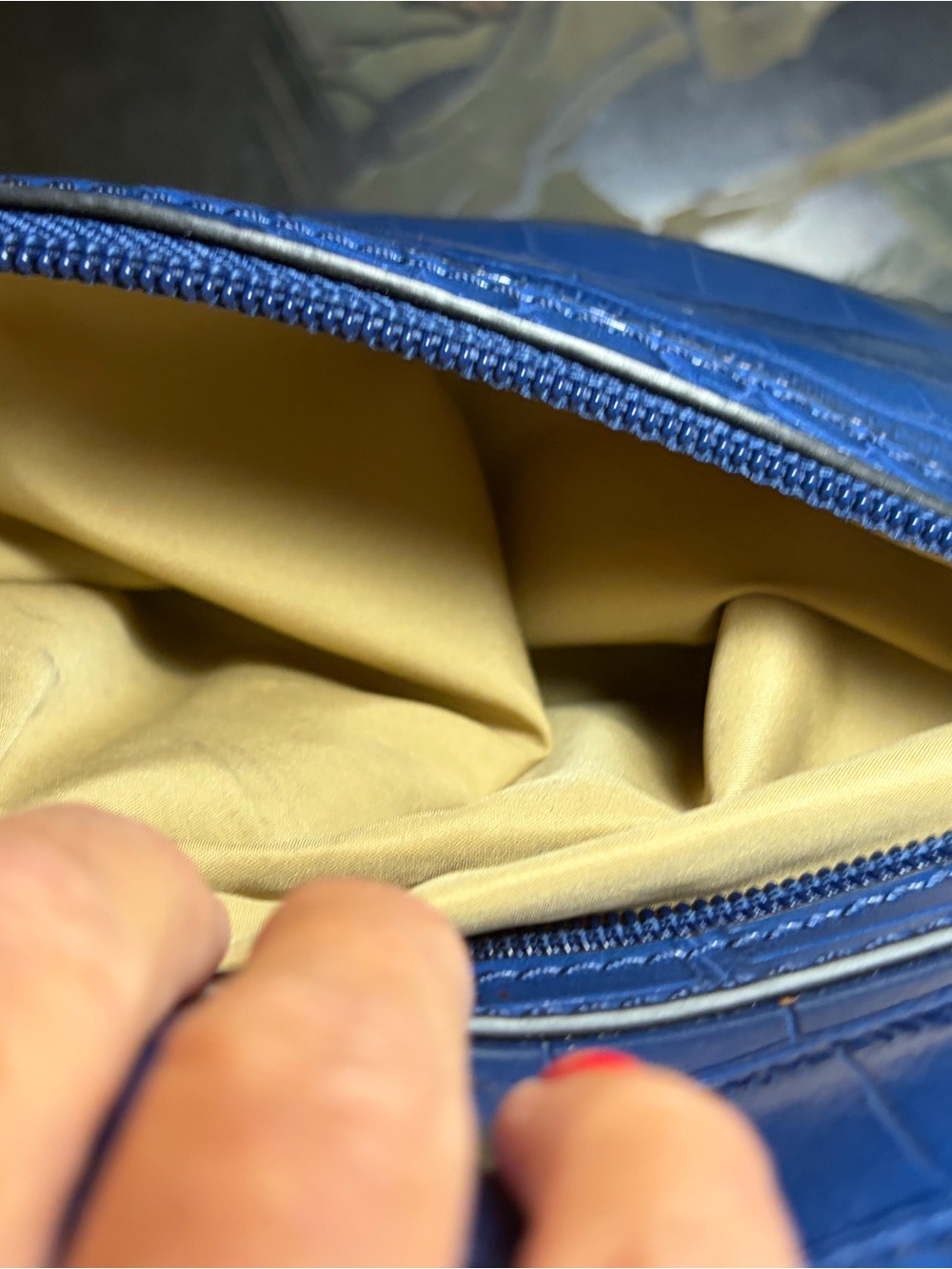 Giani Bernini Blue Croc-Textured Shoulder Tote - Picture 14 of 14